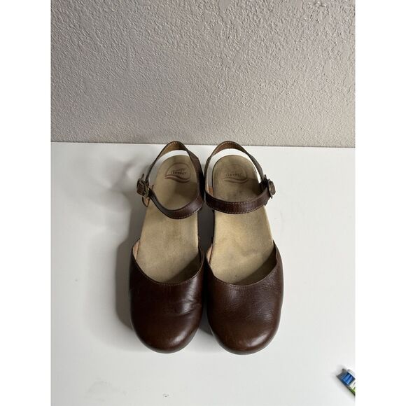 Dansko Sam Mary Jane Sandals Leather Closed Toe Brown Size 40 9.5 10 Clog - Picture 3 of 15